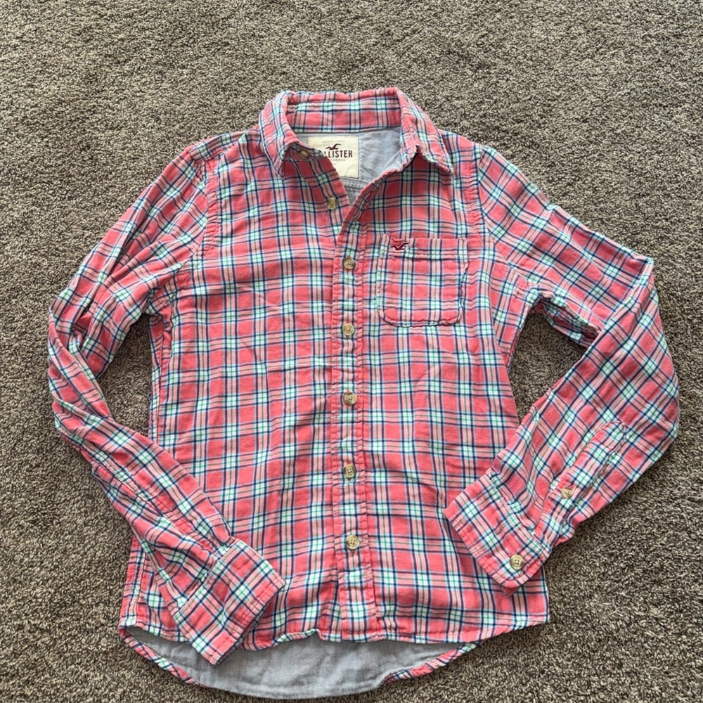 Hollister Women’s Small Double Lined Flannel Long Sleeve Shirt EUC y2k